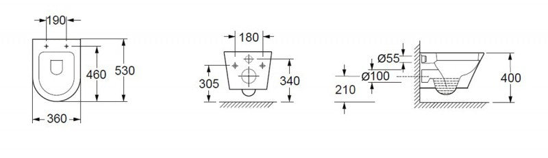 Inodoro suspendido rimless 1088R
