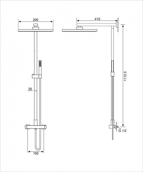 Sistema de ducha combinado termostático SEDAL- 8921B Basic