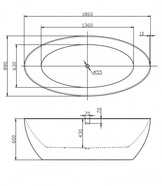 Bañera exenta TERRA