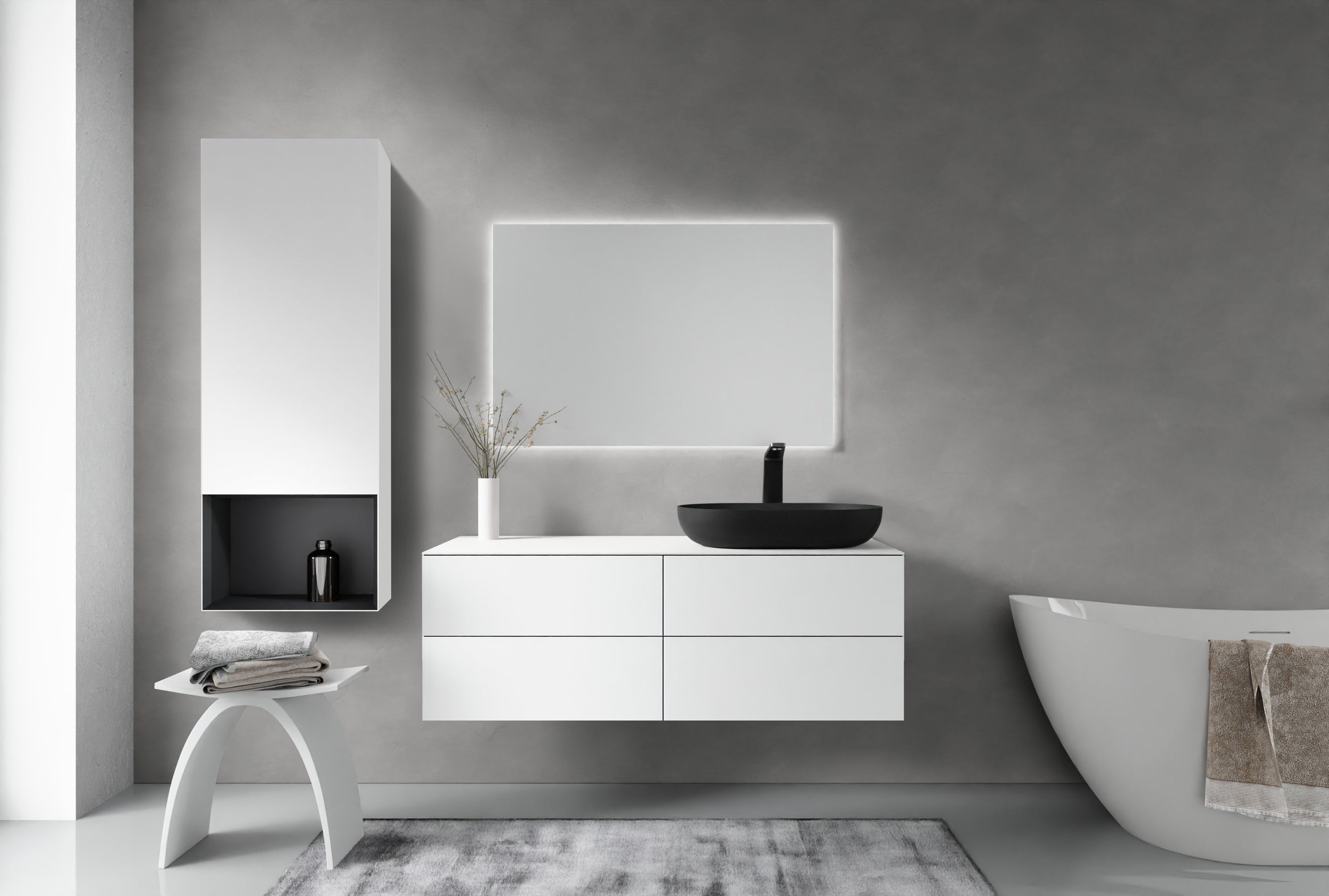 Mueble bajo lavabo ARCTIC 1200 Blanco Softtouch para lavabo sobre encimera