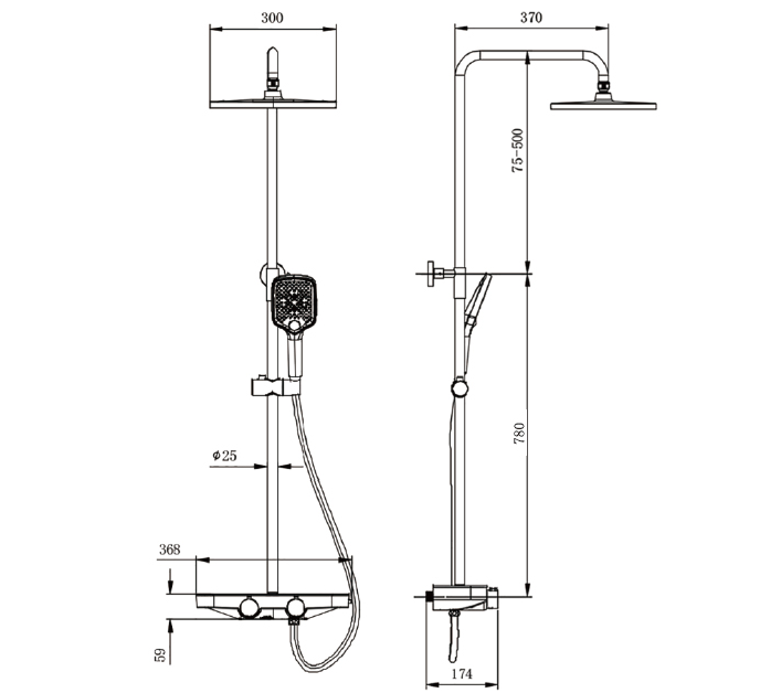 Sistema de ducha termostático BS371