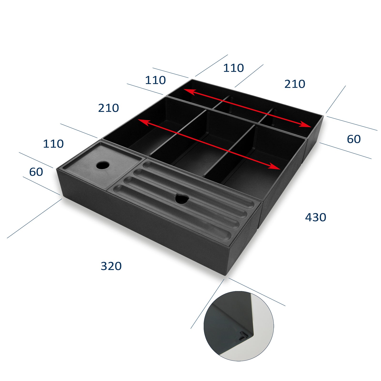 Insertar de cajón Insertar cosmético COMBI