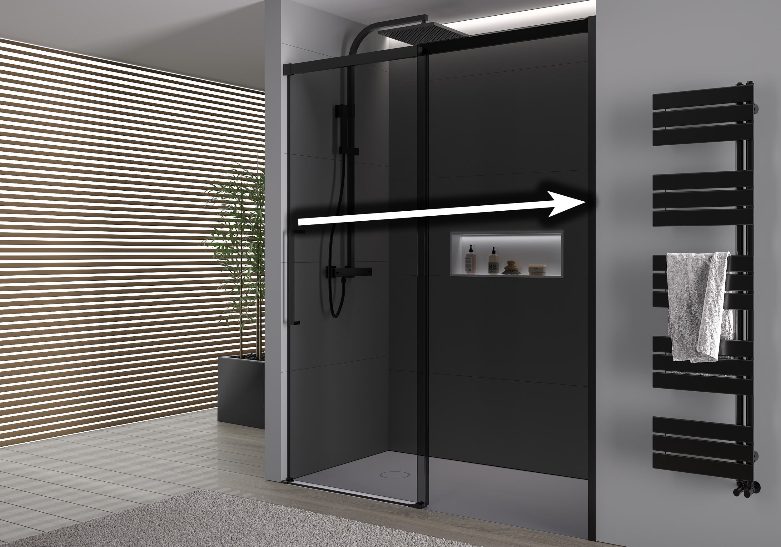 Ducha empotrada con puerta corredera Soft-Close DX906 FLEX