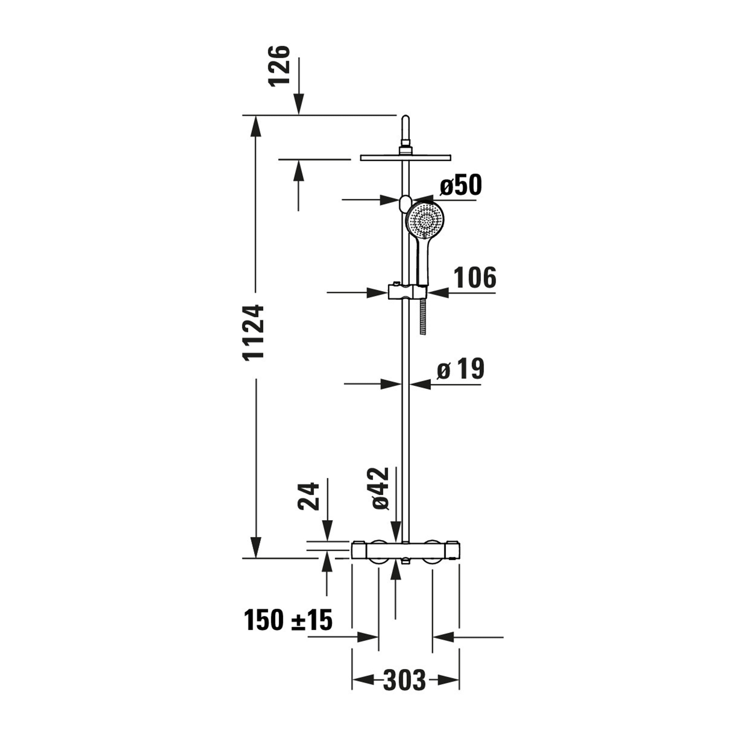 Sistema de ducha Duravit con termostato