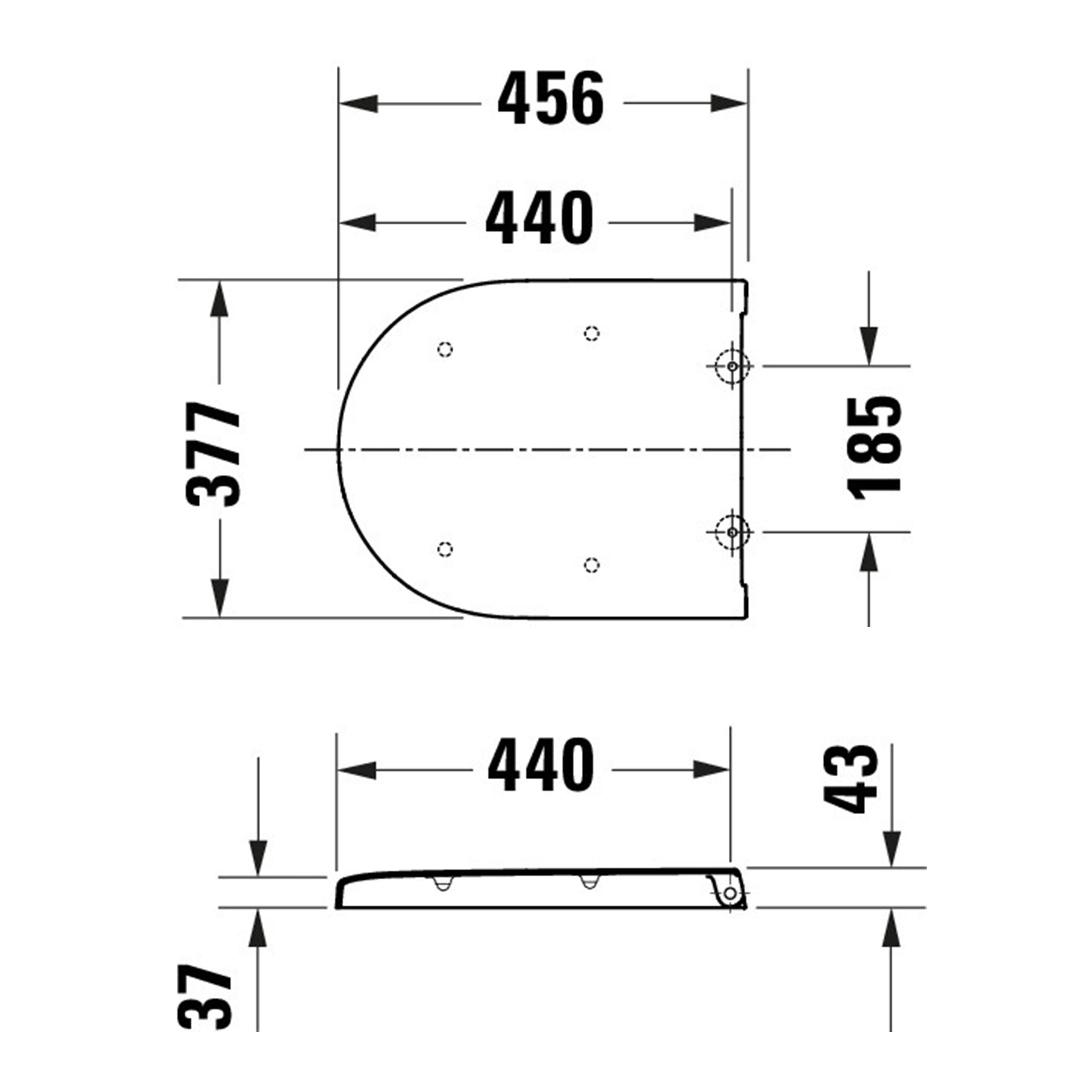 Asiento de inodoro universal Duravit Univavo con cierre amortiguado, redondo