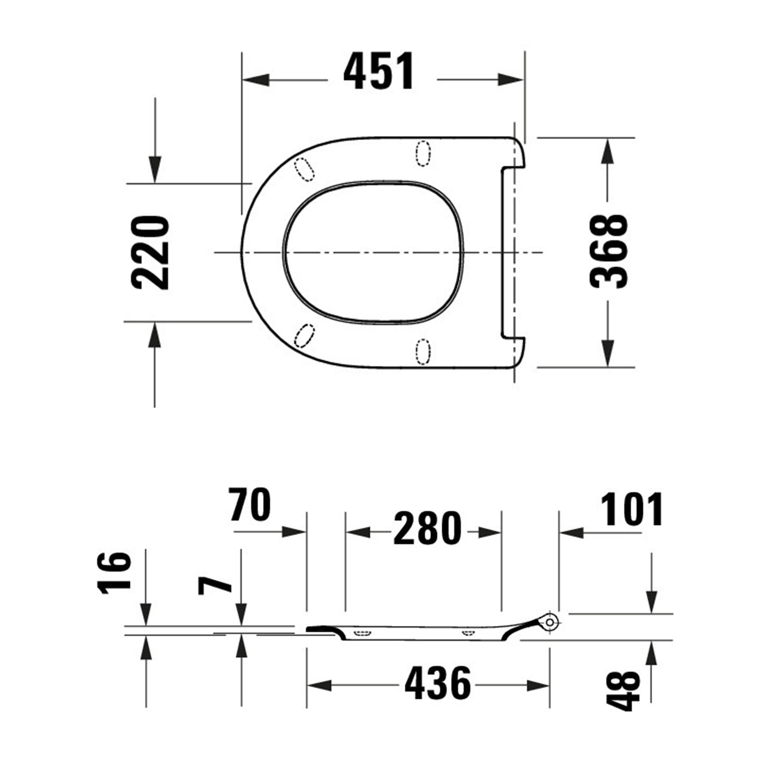 Asiento de WC Universal Duravit Univavo con cierre amortiguado, redondo