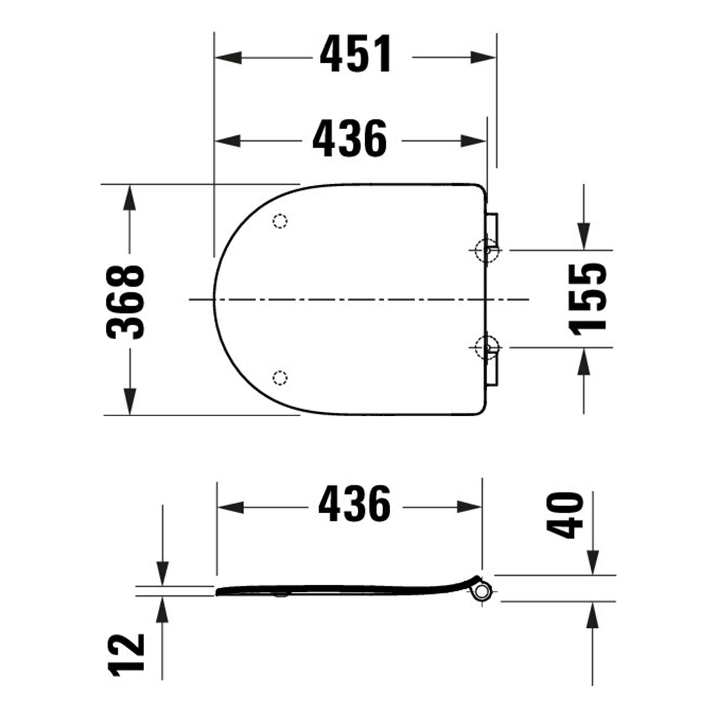 Asiento de WC Universal Duravit Univavo con cierre amortiguado, redondo