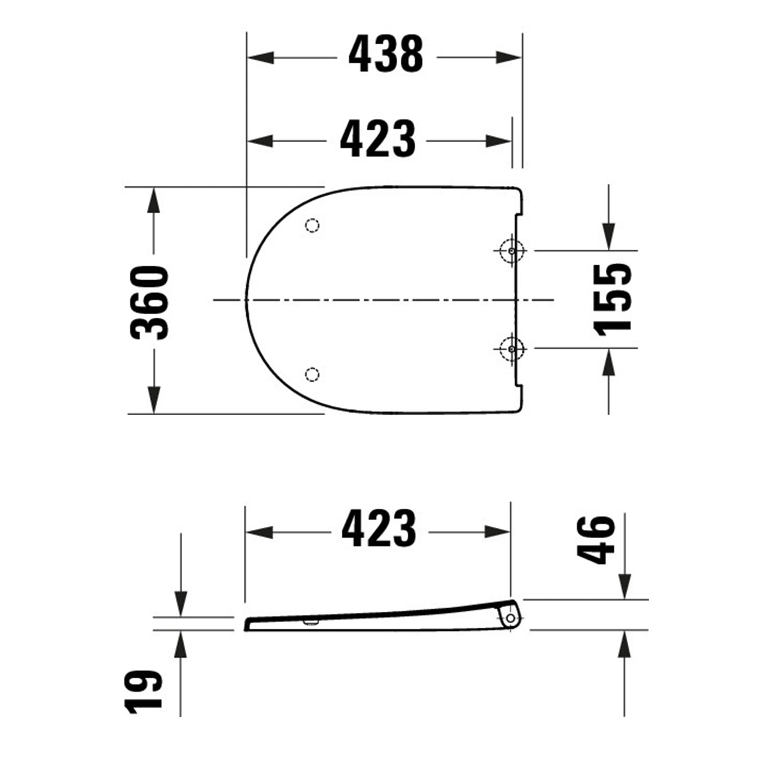 Asiento de inodoro universal Duravit Univavo con cierre amortiguado, ovalado