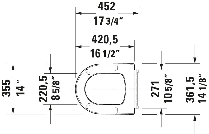 Asiento de WC universal Duravit con mecanismo Soft-Close para ME by Starck