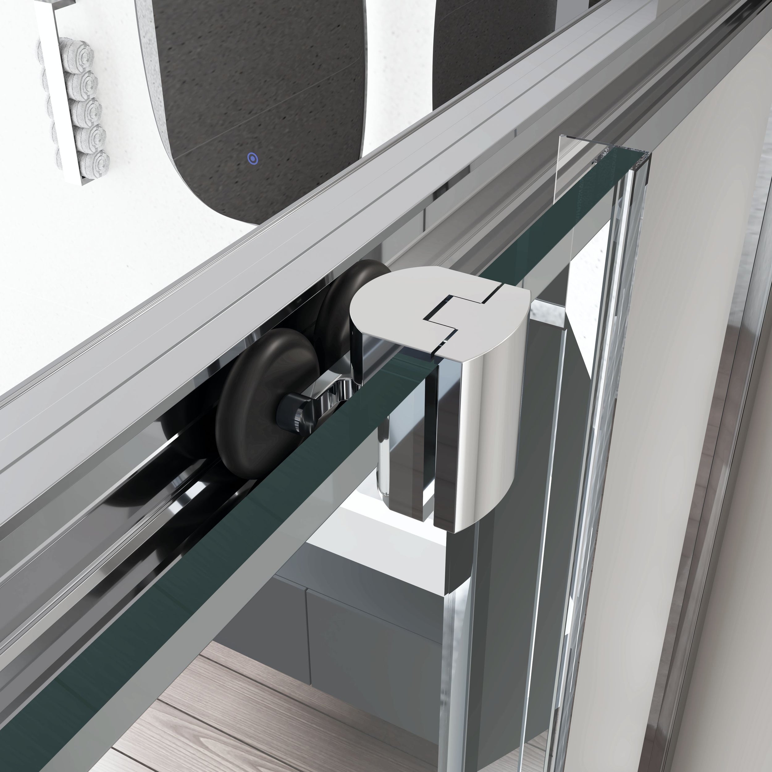 Ducha de esquina con puerta corredera NT504