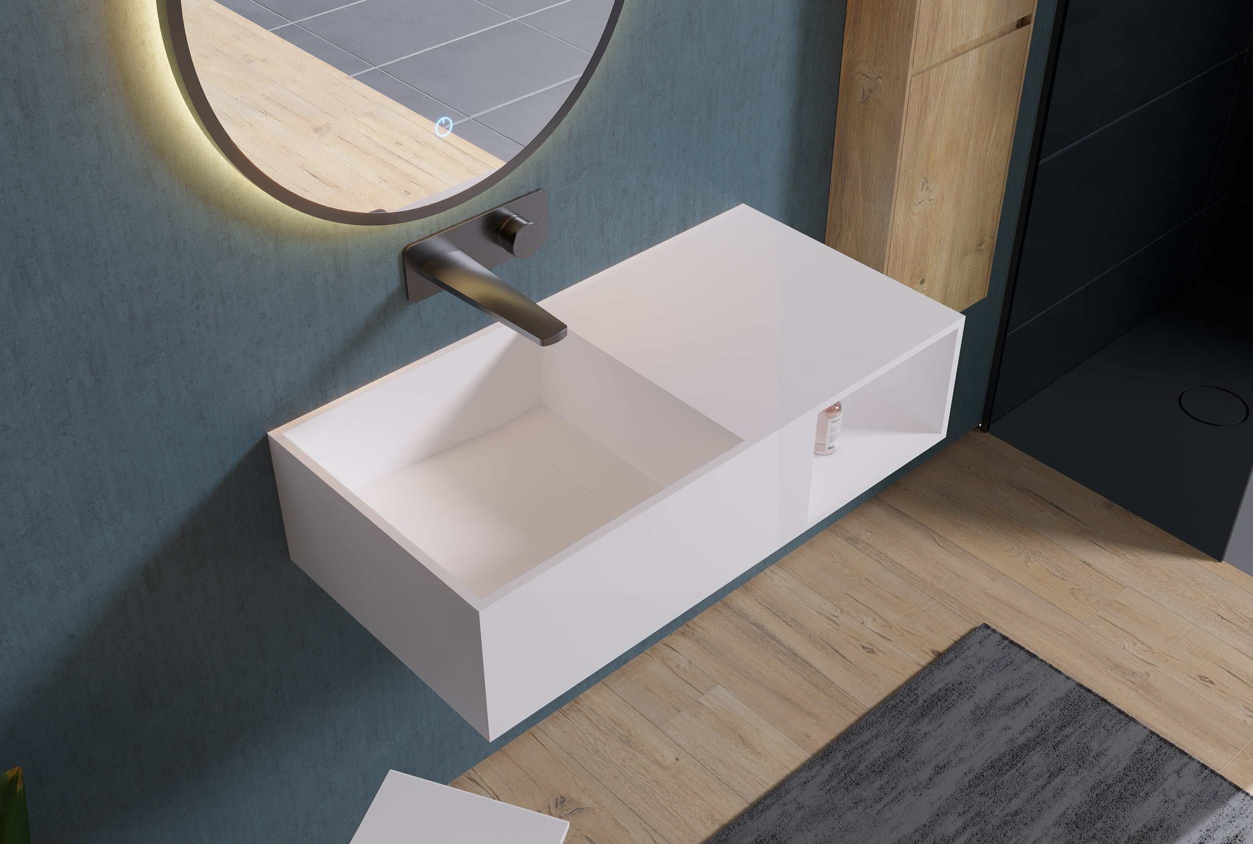 Lavabo mural PB2037 de fundición mineral