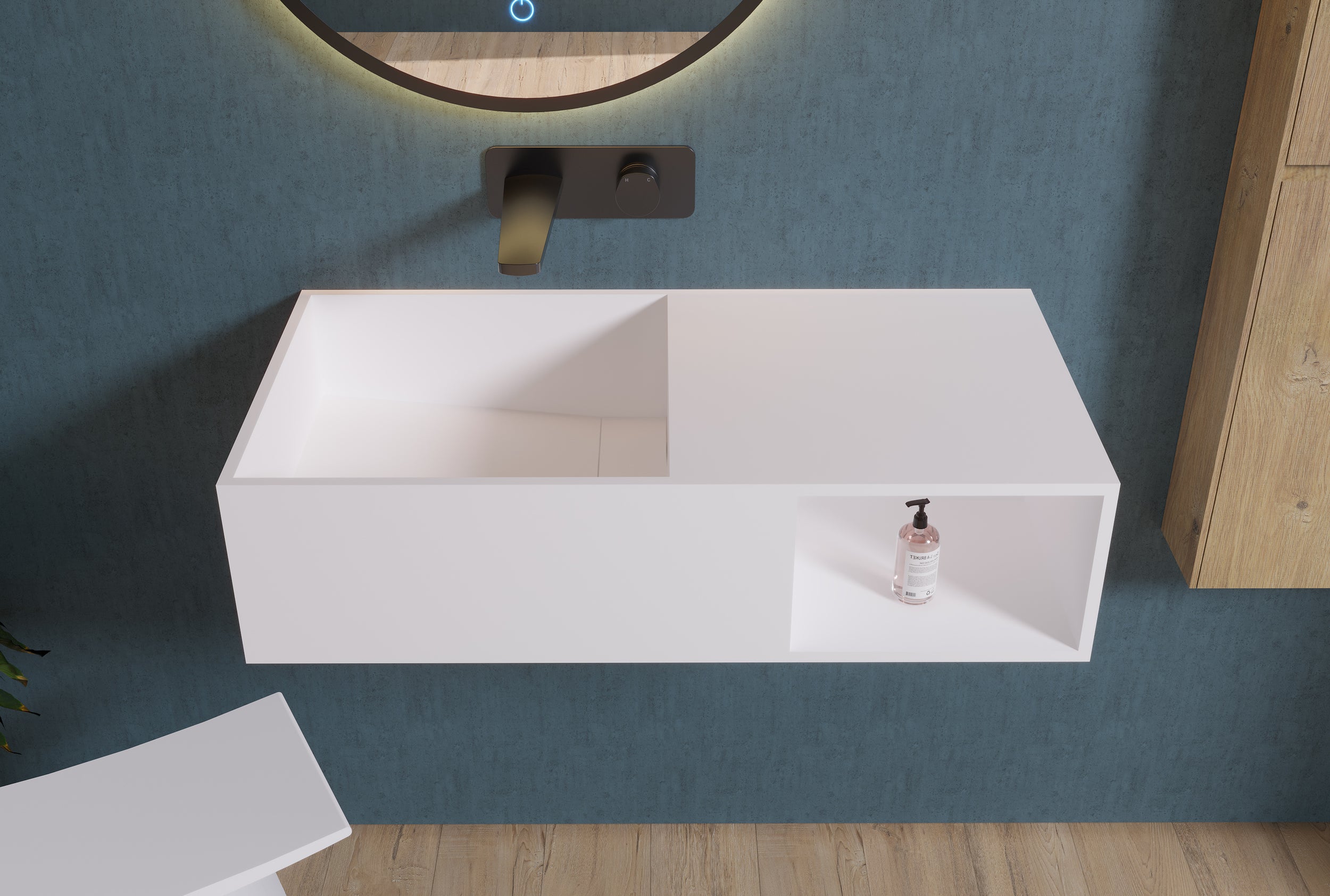 Lavabo mural PB2037 de fundición mineral