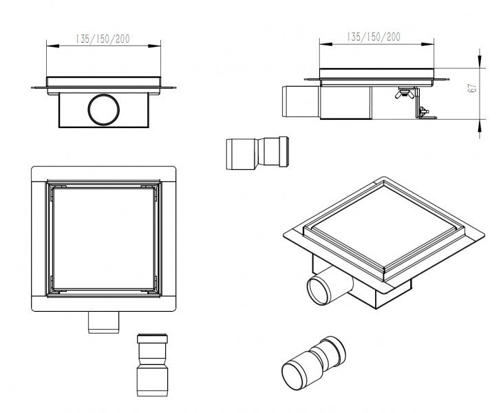 Canaleta de ducha de acero inoxidable S8