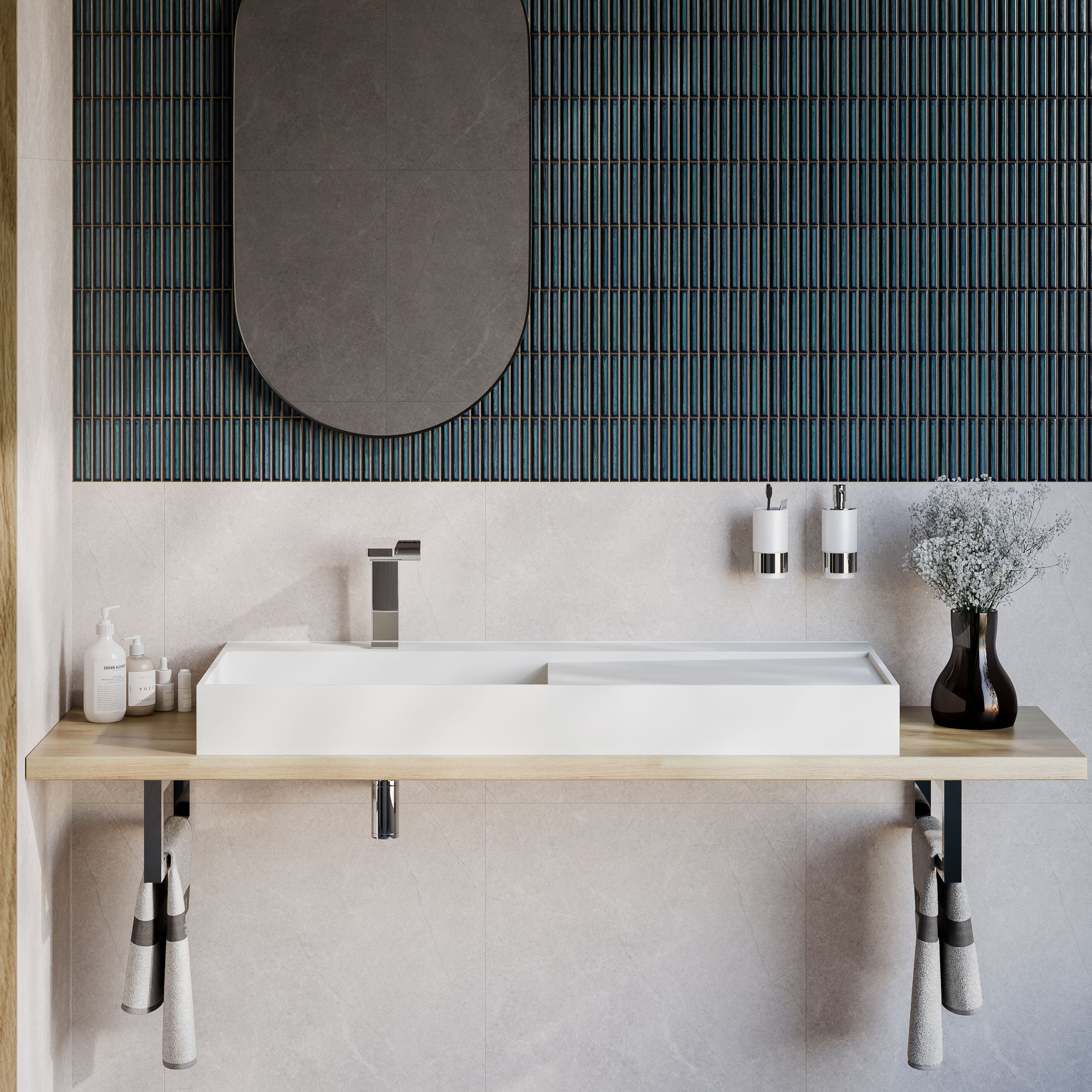 TWG222 Lavabo mural de fundición mineral