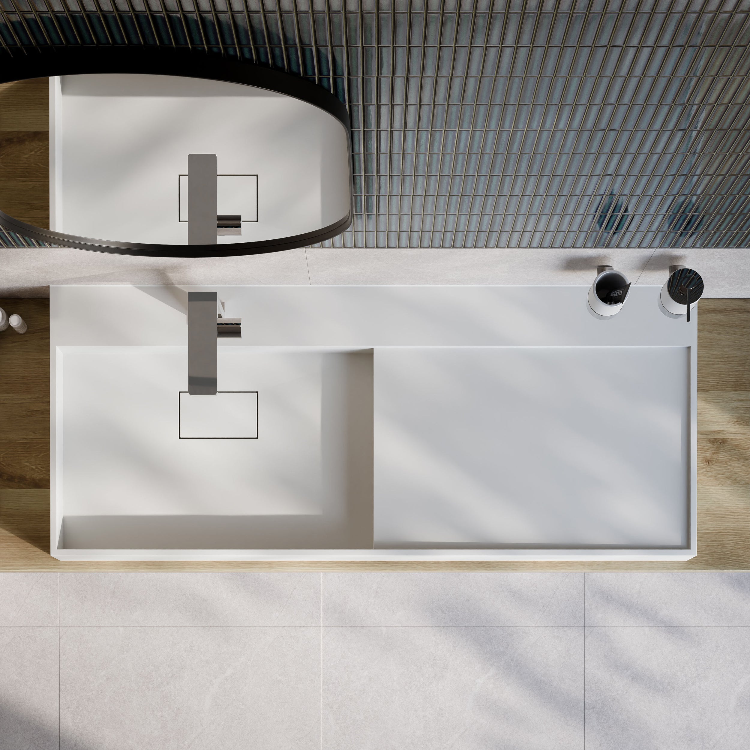 TWG222 Lavabo mural de fundición mineral