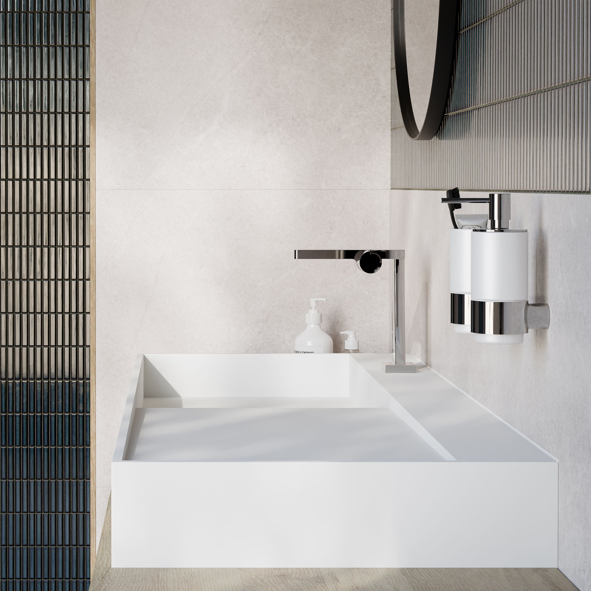 TWG222 Lavabo mural de fundición mineral