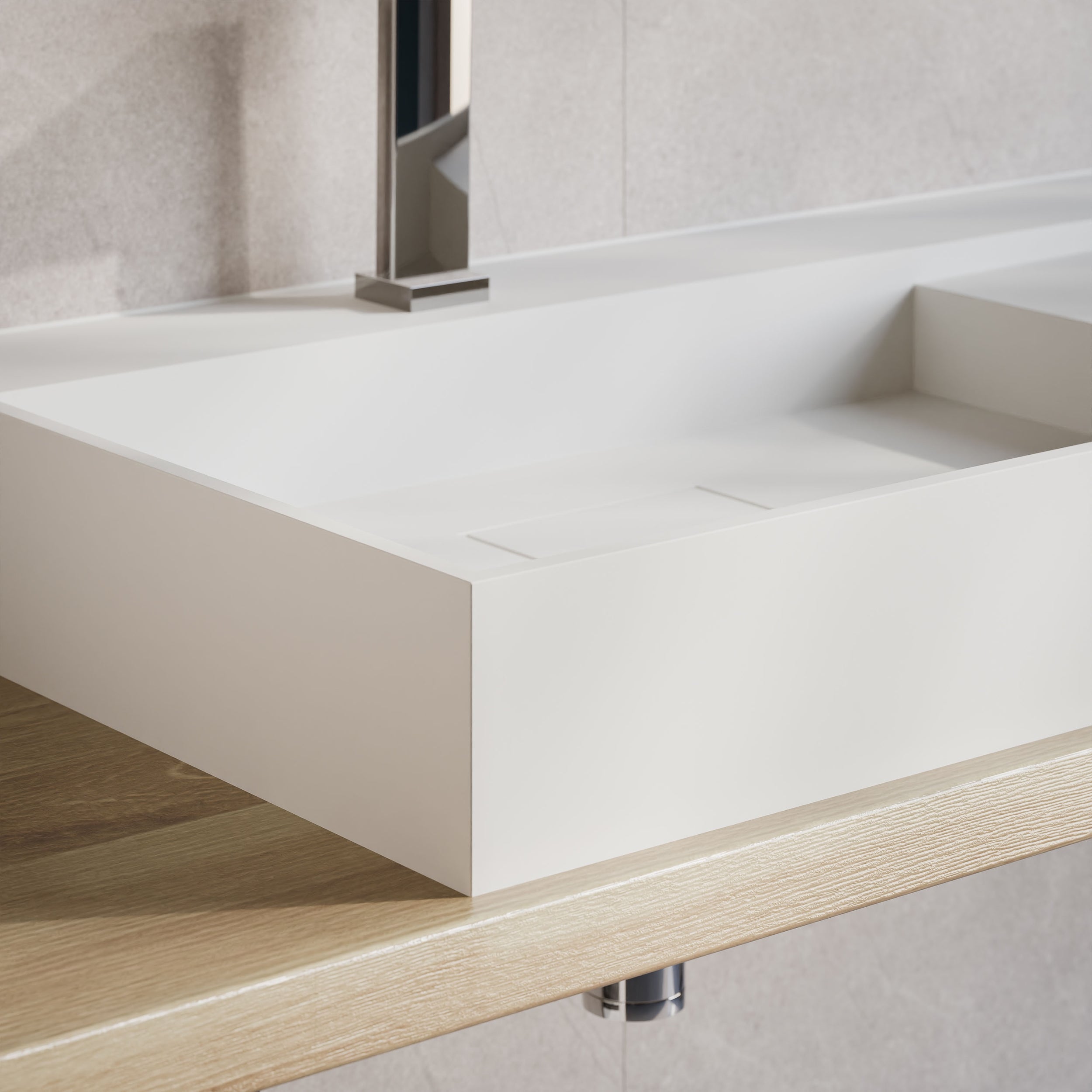 TWG222 Lavabo mural de fundición mineral