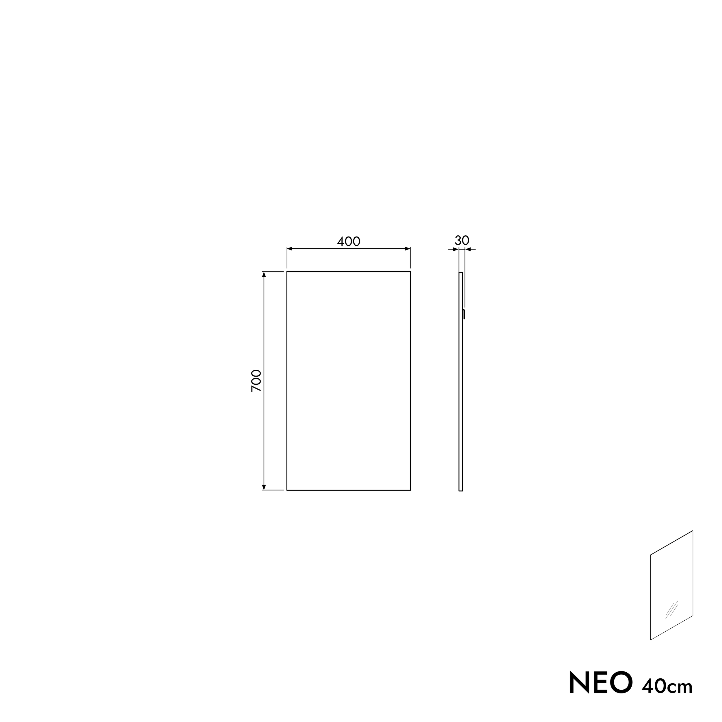 Conjunto de muebles para baño de aseo de invitados TIM 40 cm con lavabo