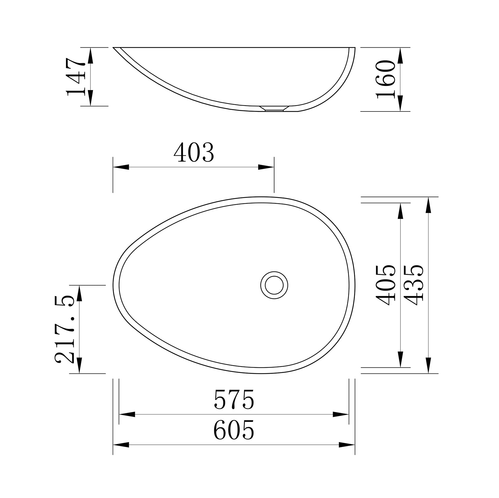Lavabo sobre encimera VELA