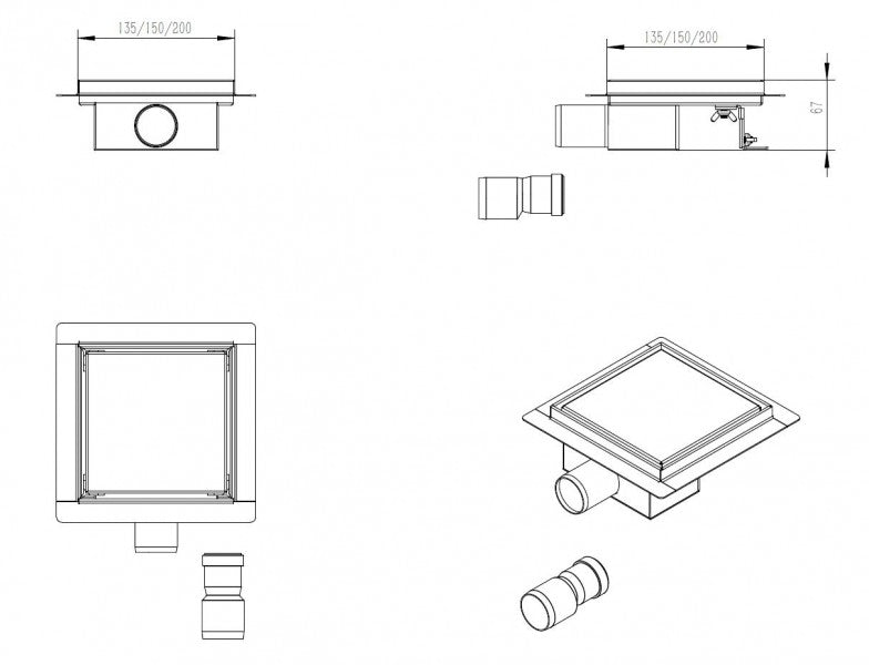 Canaleta de ducha de acero inoxidable T02