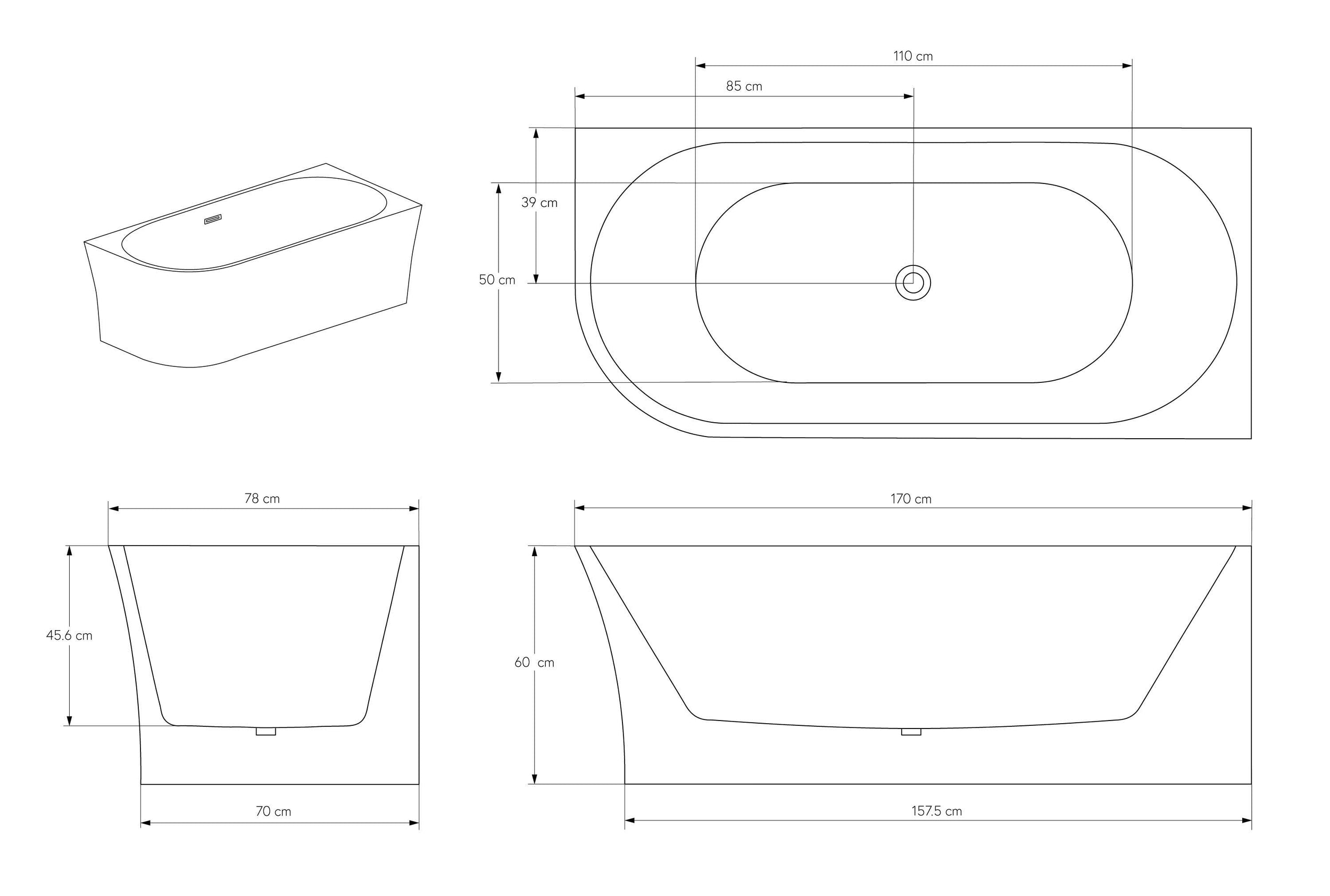 Bañera de esquina NOVA CORNER