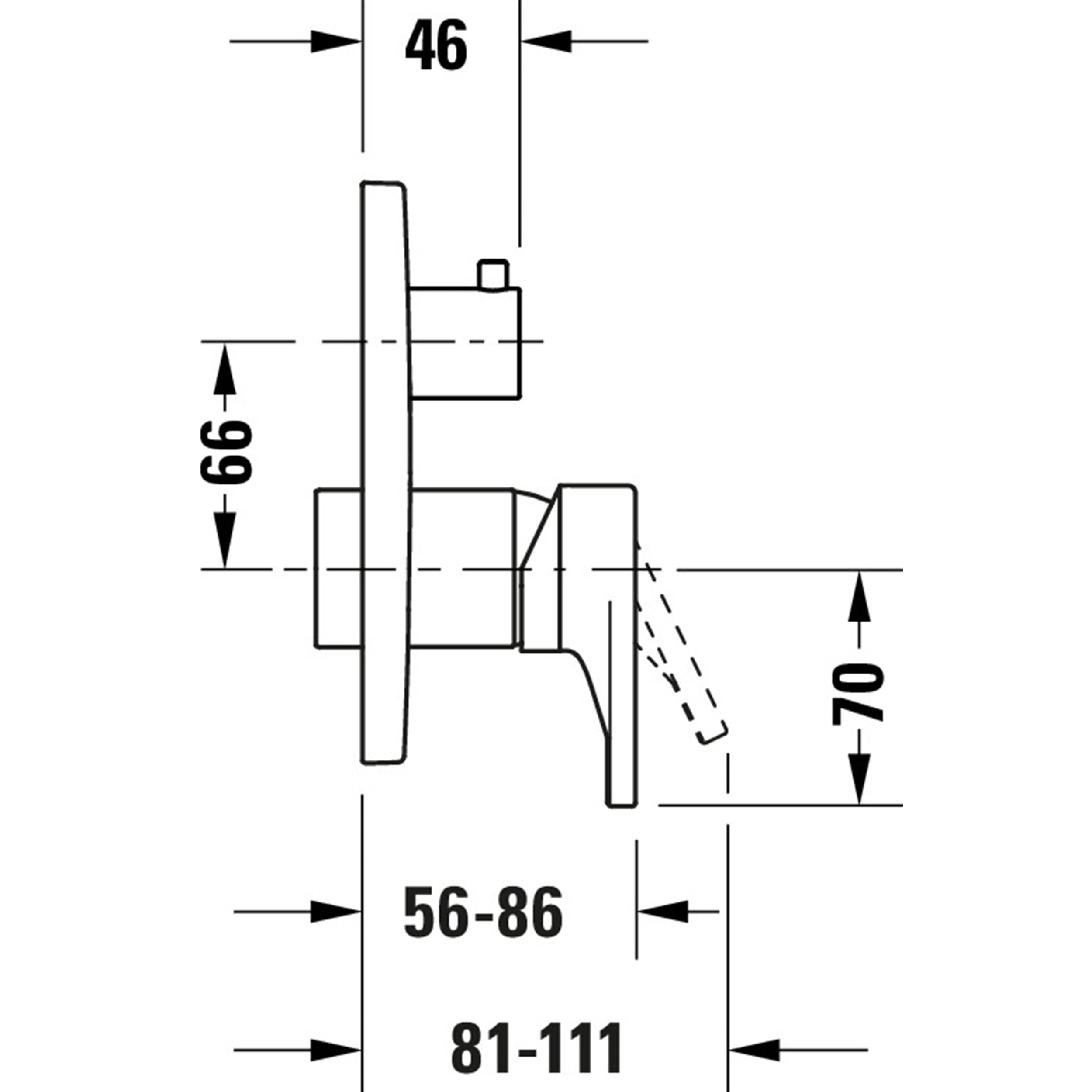 Duravit Tulum grifo empotrado para ducha con rociador efecto lluvia