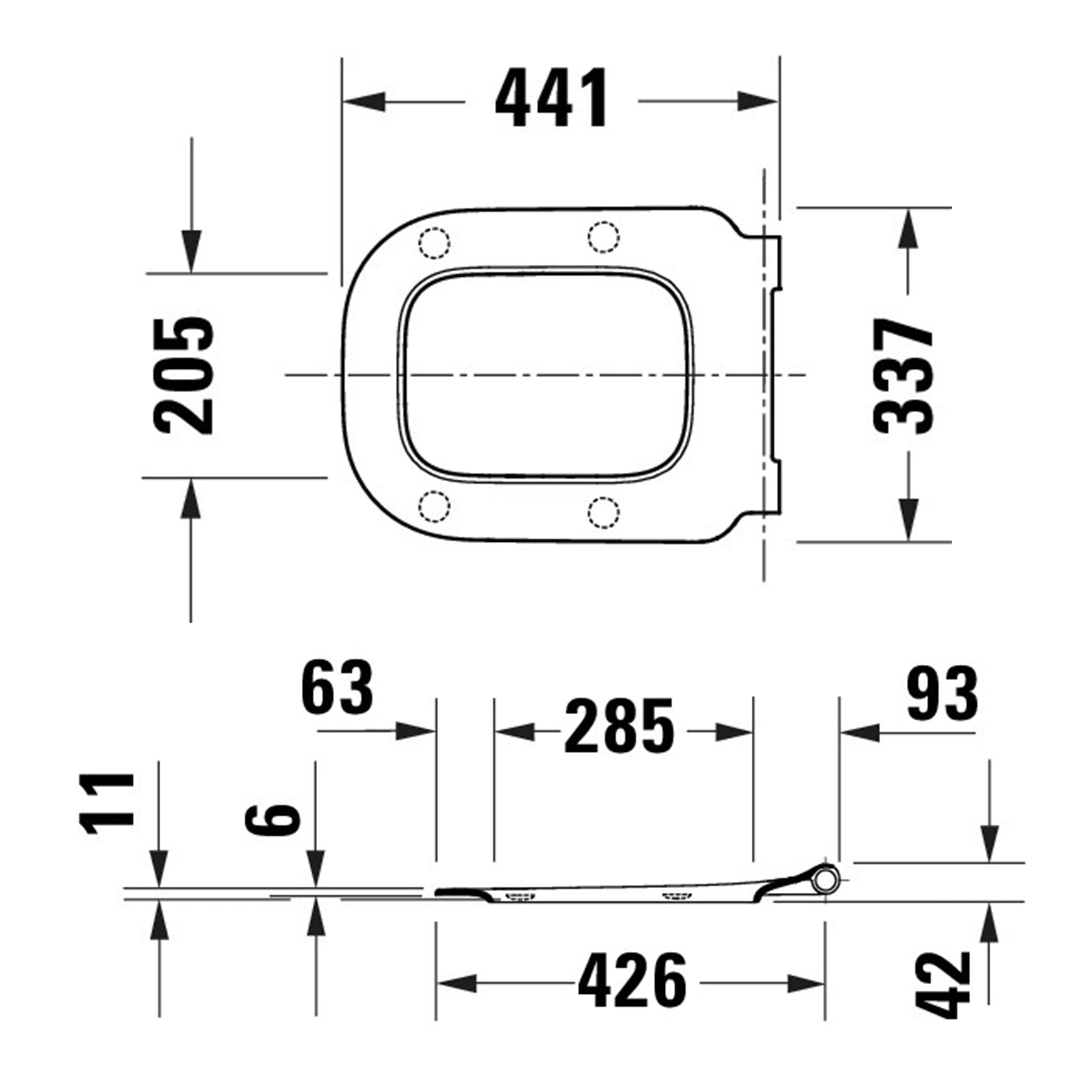 Asiento de inodoro universal Duravit Univavo con cierre amortiguado