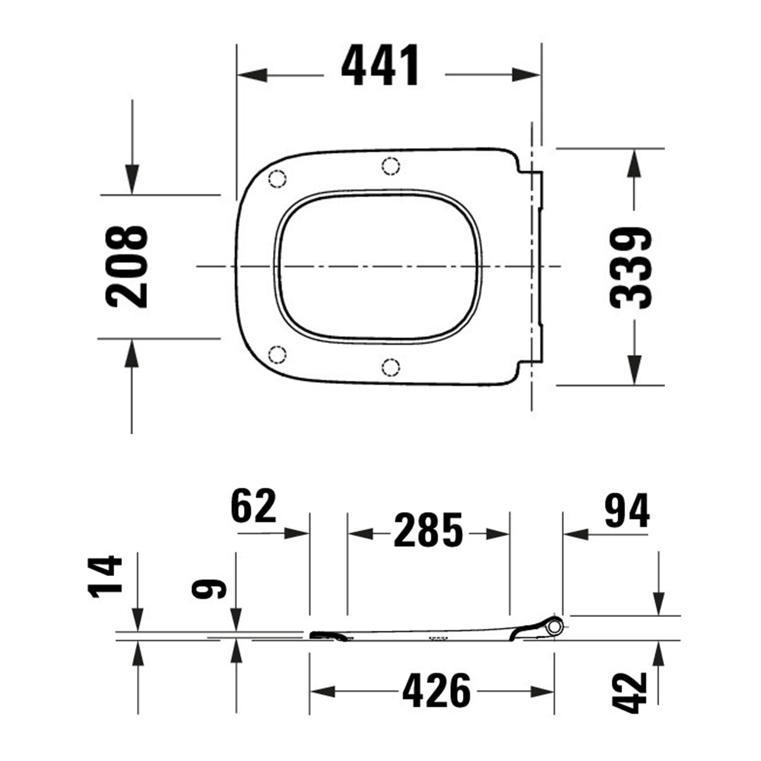 Duravit Univavo asiento de WC universal con cierre amortiguado, cuadrado