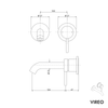 Grifo de lavabo mural VIREO