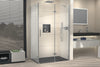 Ducha de esquina con puerta giratoria en panel fijo NT403
