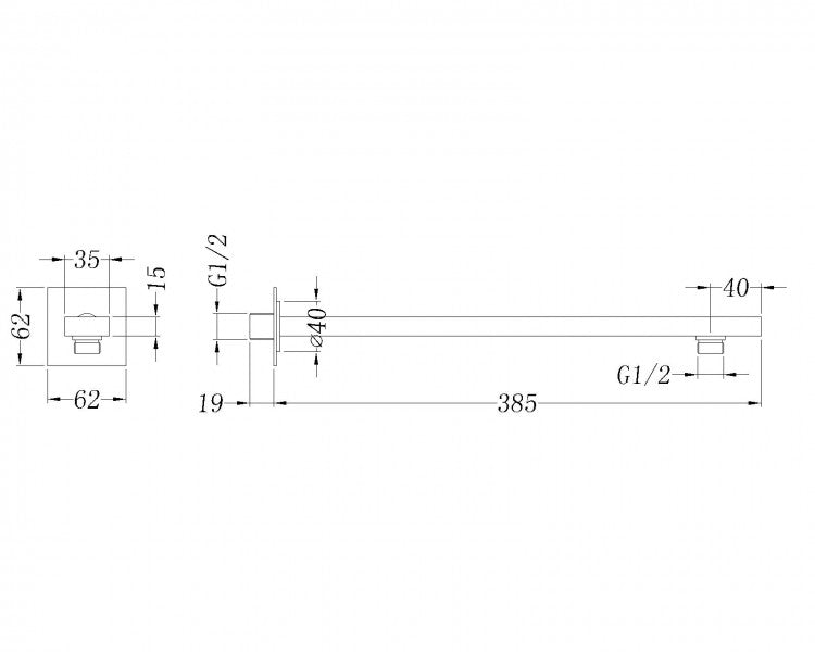 Brazo de ducha de pared 2601