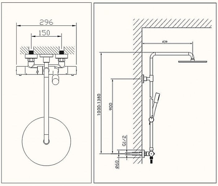Columna de ducha de diseño termostato 4011 BASIC