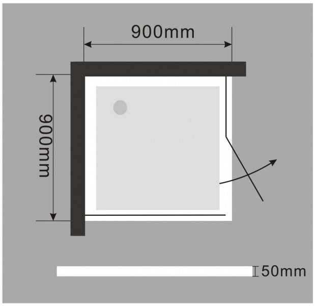 Mampara de ducha de esquina EX416 - 90 x 90 x 195 cm - con puerta abatible - de cristal auténtico NANO - incluye plato de ducha