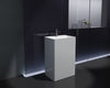 Lavabo tótem en columna PB2022- 60 x 42 x 90 cm - blanco - Solid Stone