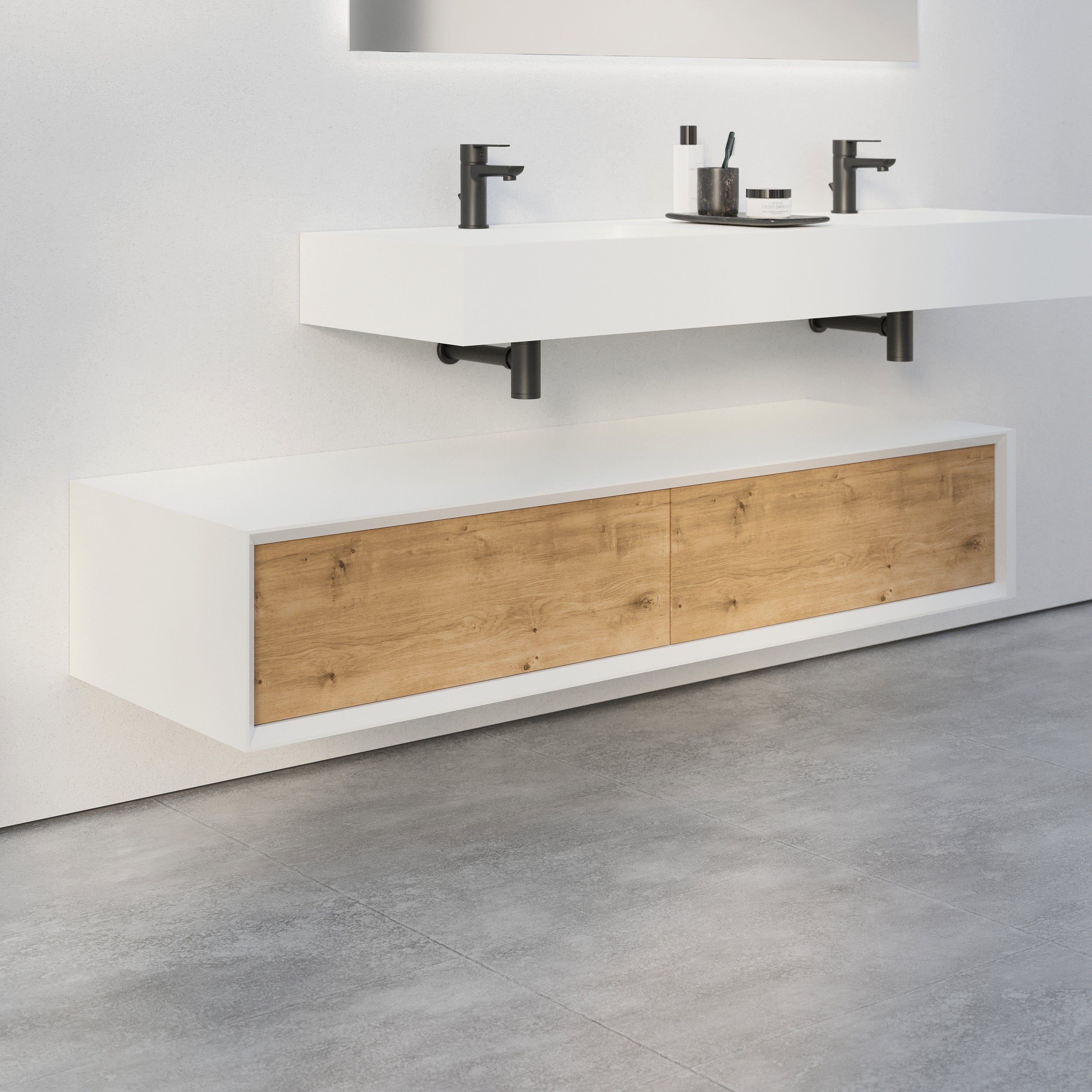 Aparador de baño Fiona Slim 160 cm Blanco Mate