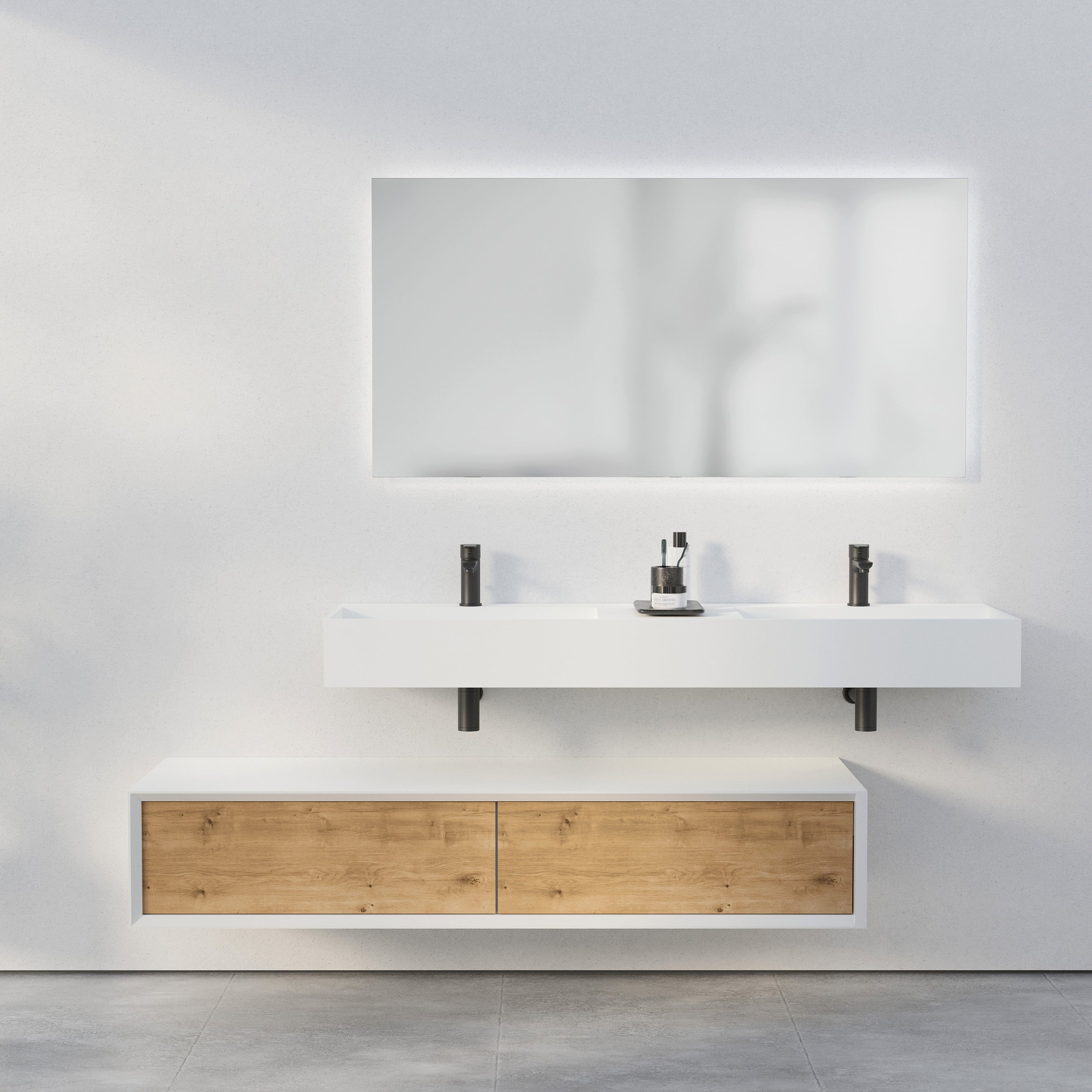Aparador de baño Fiona Slim 160 cm Blanco Mate