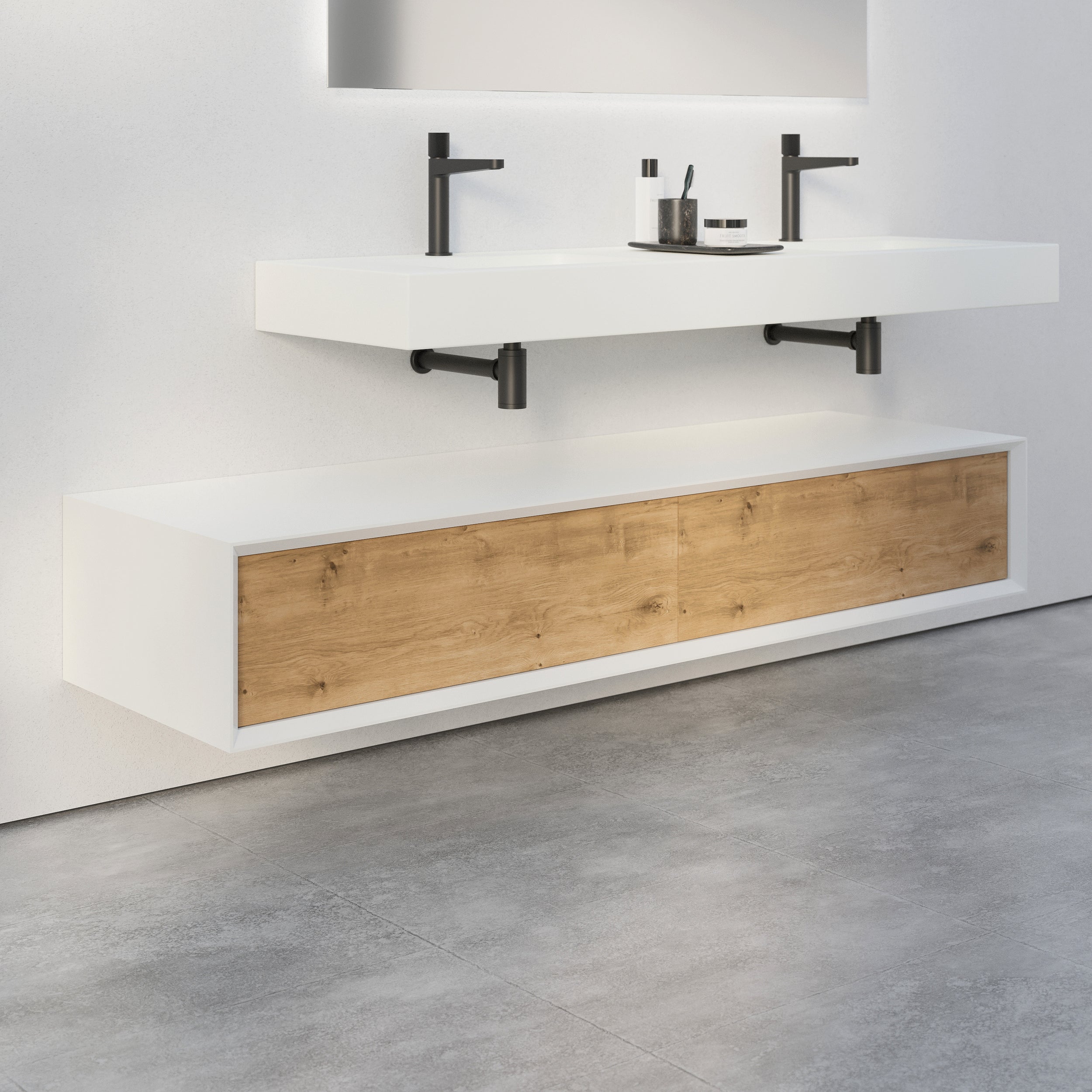 Aparador de baño Fiona Slim 180 cm Blanco Mate
