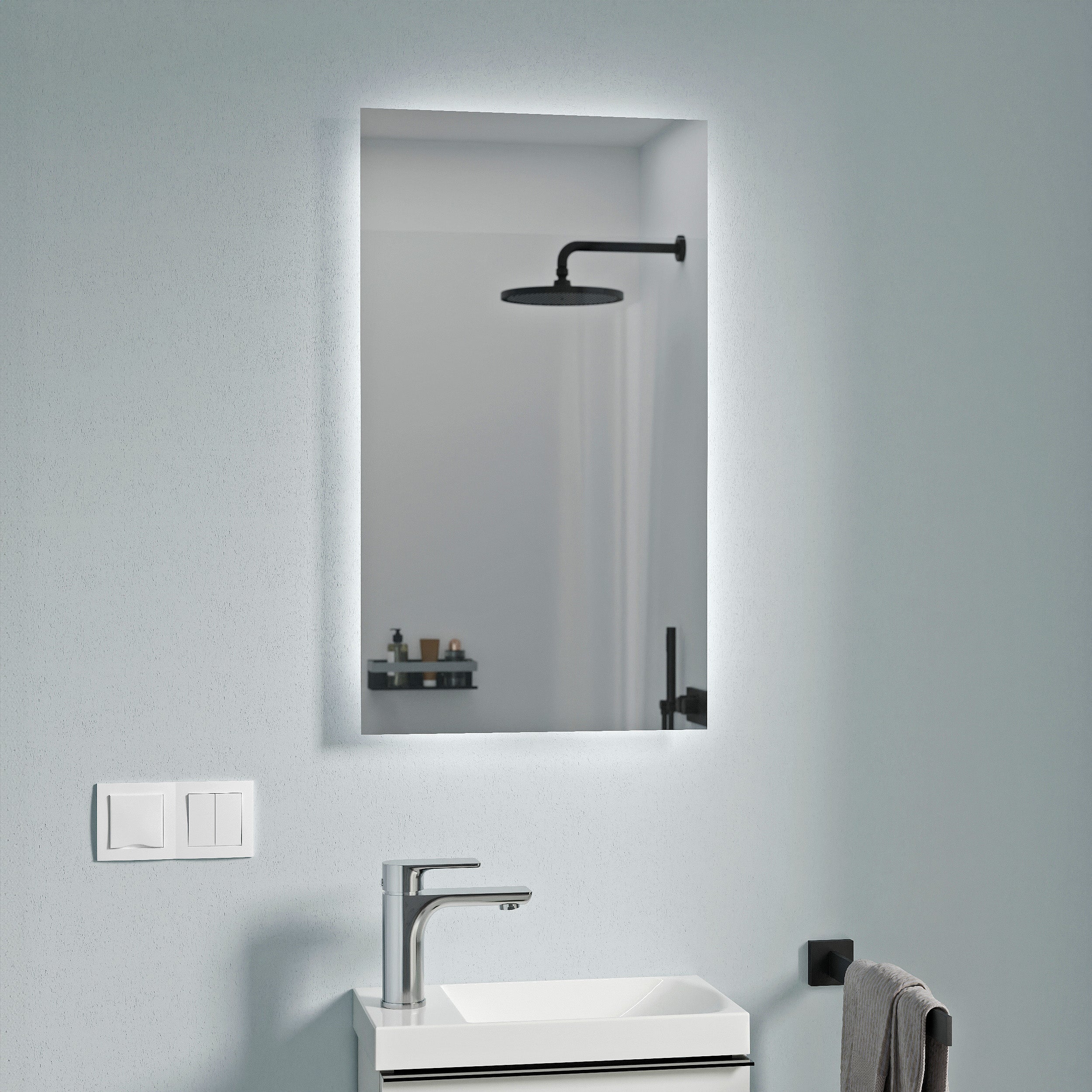 Conjunto de muebles para baño de aseo de invitados TIM 40 cm con lavabo