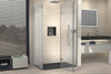 Ducha de esquina con puerta giratoria en panel fijo NT403