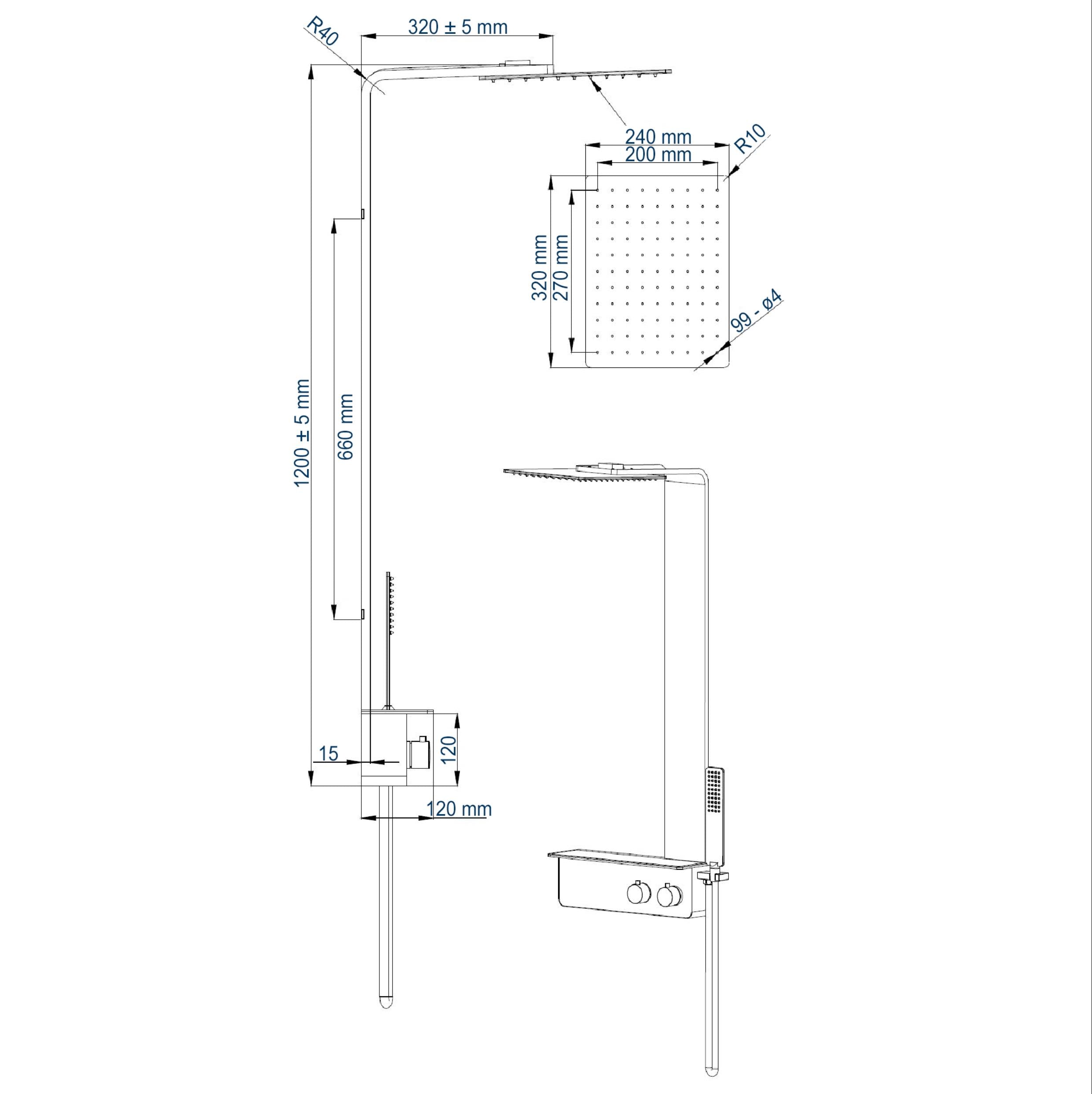 Sistema de ducha NT038 Pro