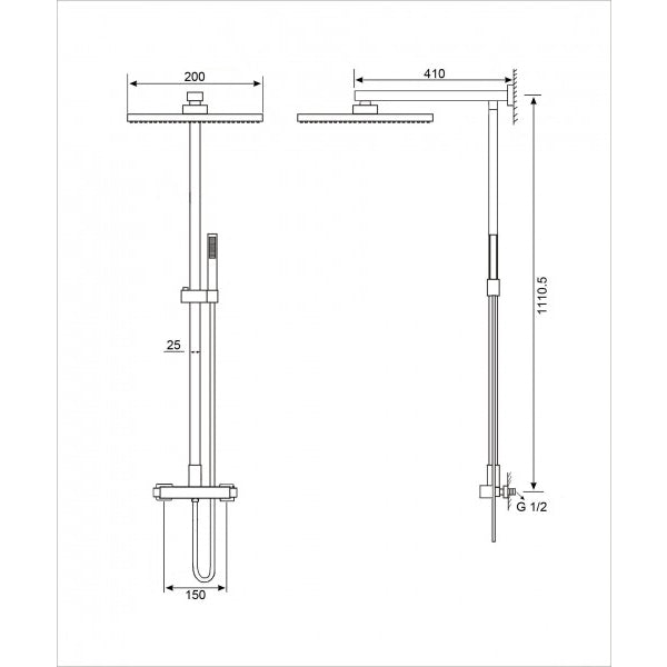 Sistema de ducha 8921C Basic con termostato SEDAL