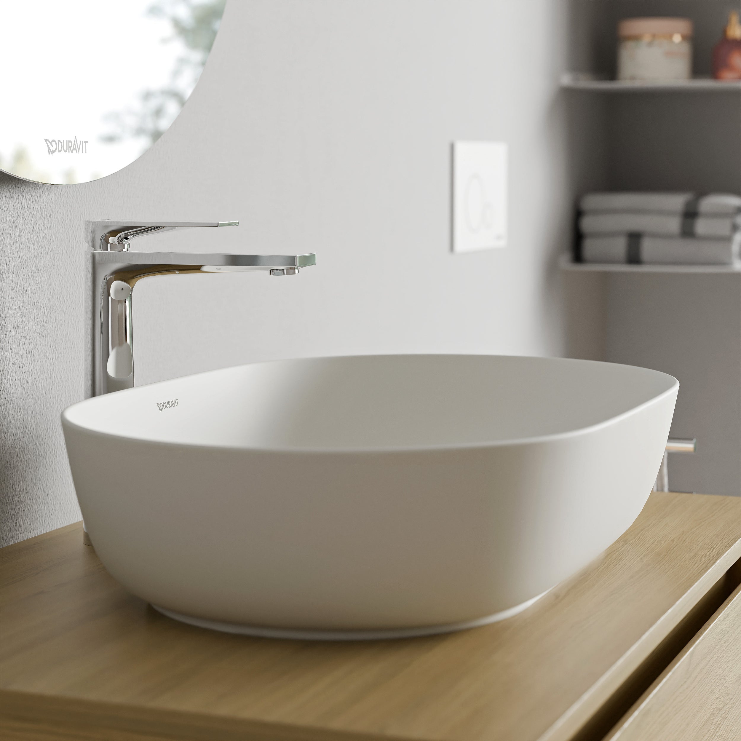 Lavabo sobre encimera Duravit Lagoa 60 cm, DuraCast Smooth - Blanco mate