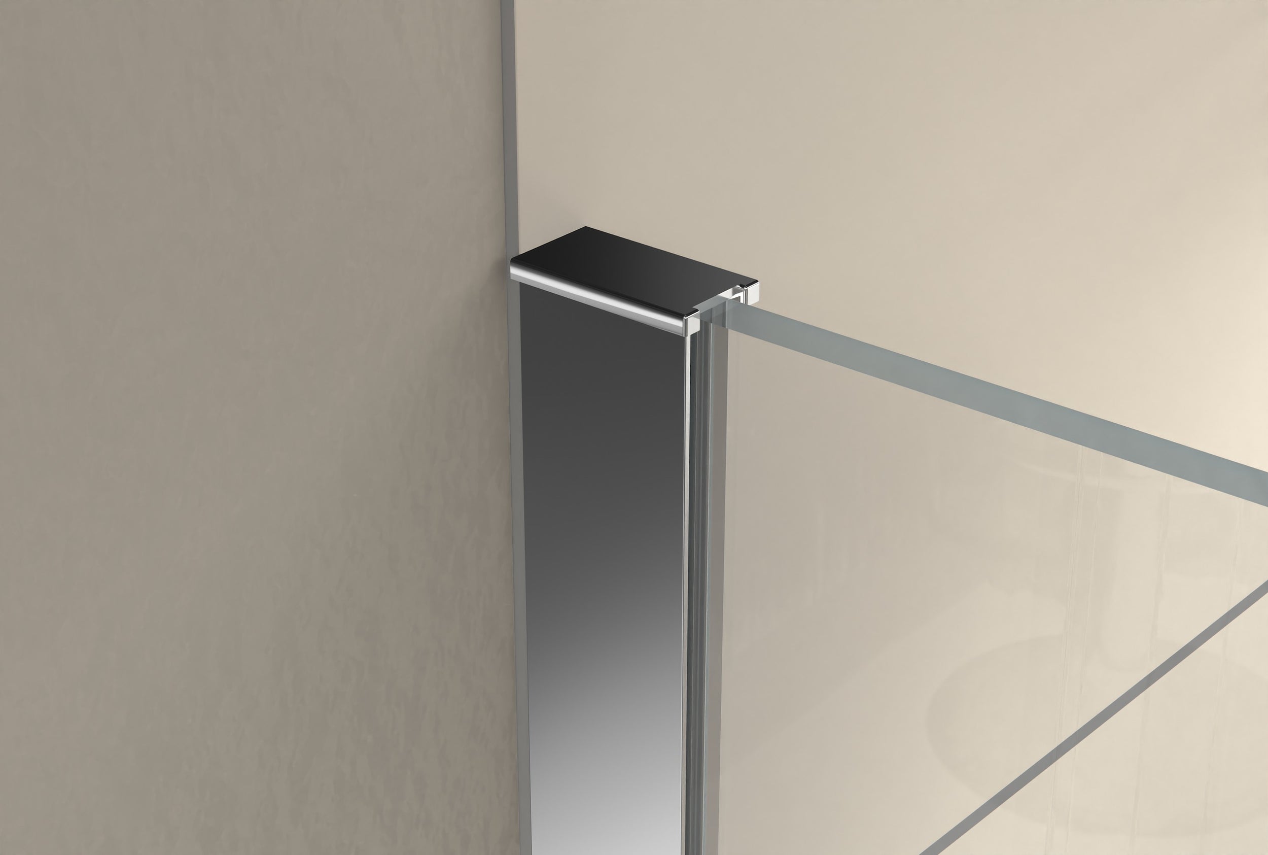 Ducha de esquina con puerta giratoria en panel fijo NT403