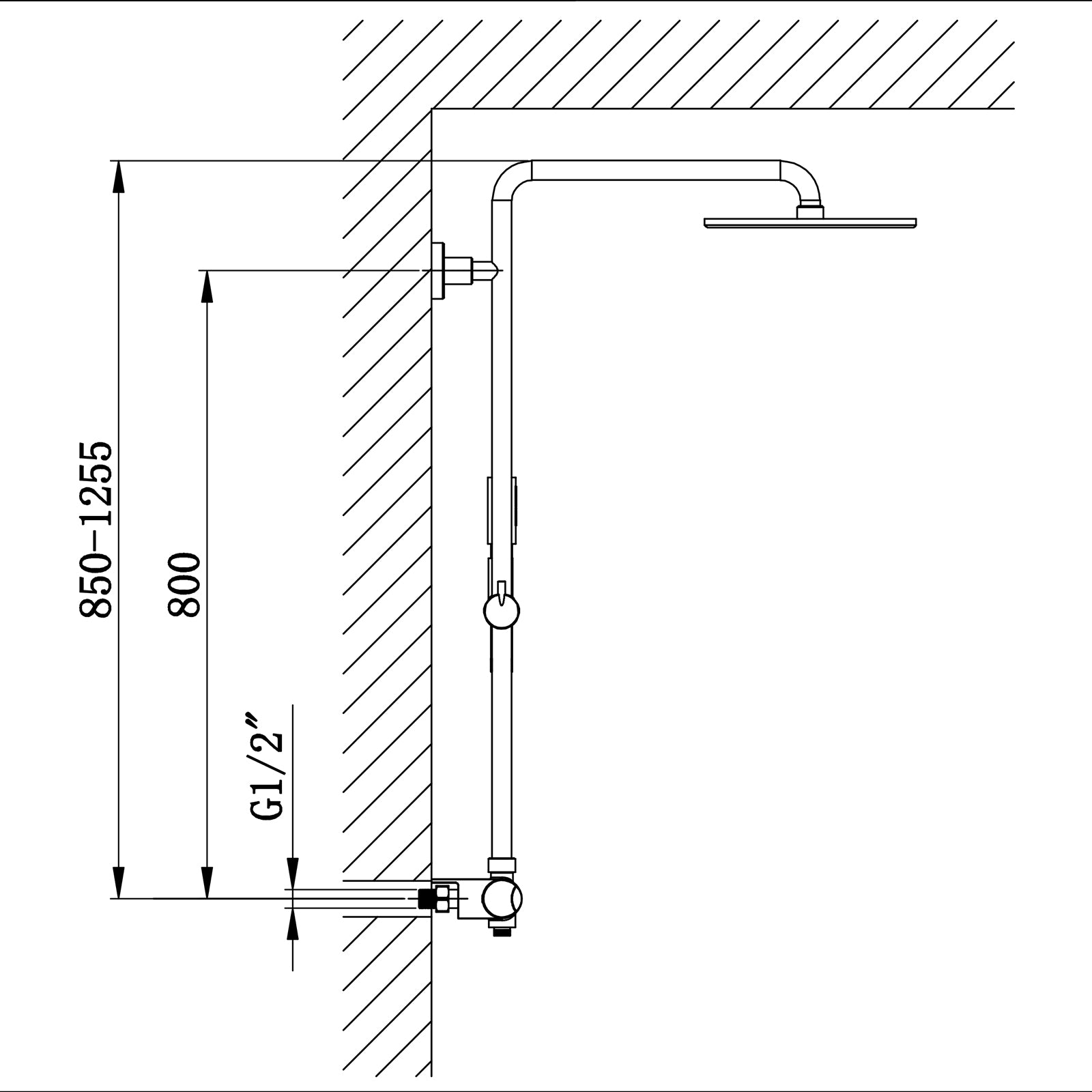Columna de ducha de diseño Termostato 8221 BASIC