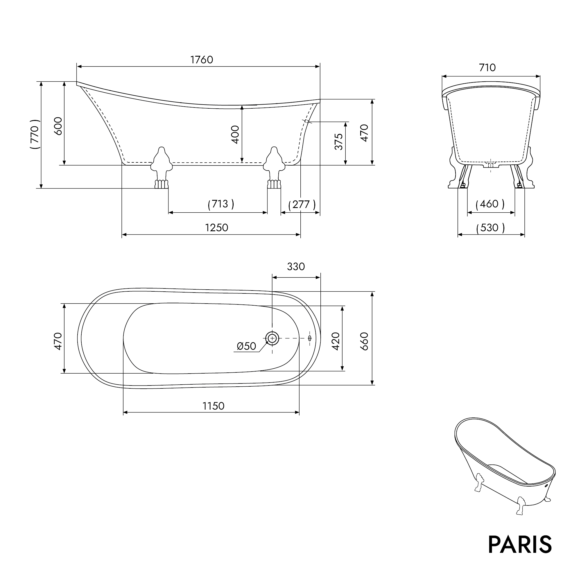 Bañera exenta PARIS