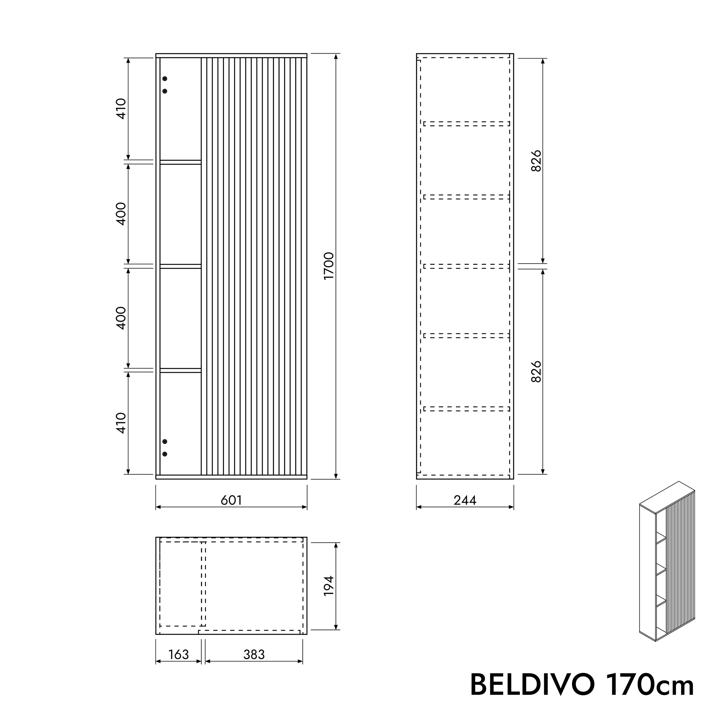 Conjunto de muebles de baño BELDIVO 120 cm