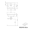Conjunto de muebles de baño BELDIVO 60 cm con lavabo