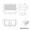 Conjunto de muebles de baño BELDIVO 80 cm con lavabo
