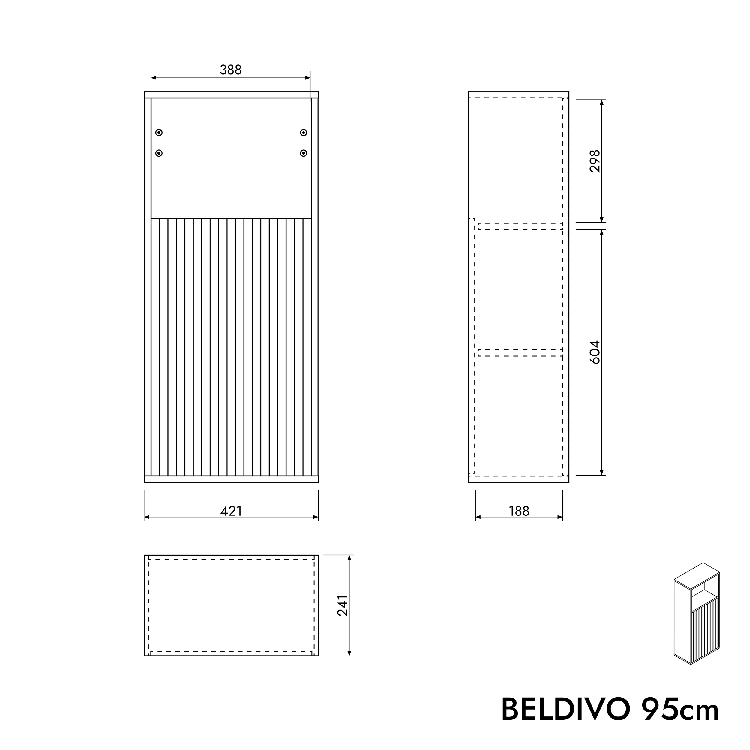 Armario lateral BELDIVO 95 cm