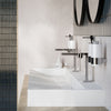 Lavabo para apoyar o colgar BS6001 - blanco - 2 orificios para grifería - longitud 120 cm